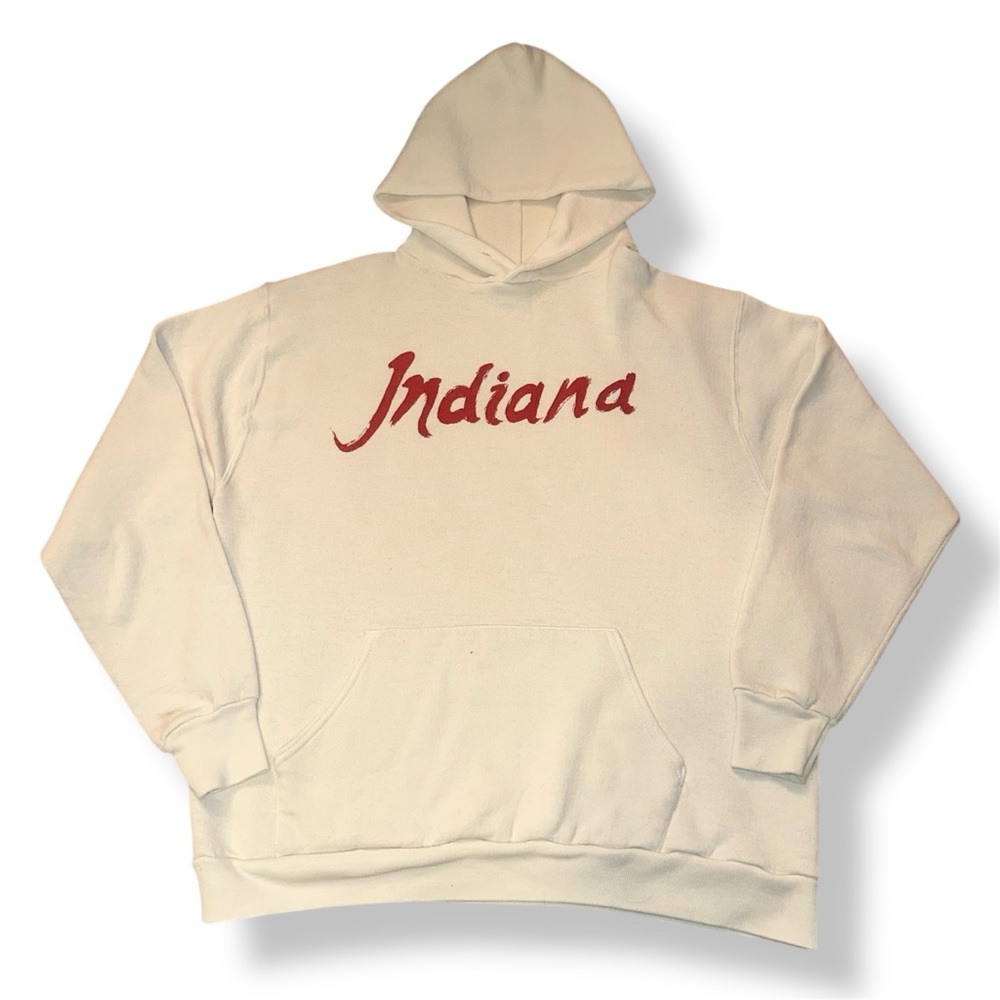 Vintage 80s Indiana University Russell Athletic White Hoodie - Picture 1 of 7